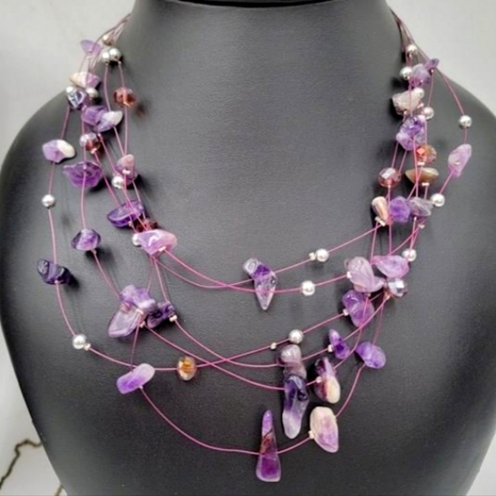 Amethyst String Necklace - image 1